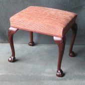 A Mahogany Claw and Ball Cabriole Leg Stool