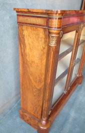 Burr Walnut and Tunbridge Ware 2-Door Pier Cabinet