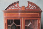 MAHOGANY SATINWOOD GLAZED CORNER CABINET