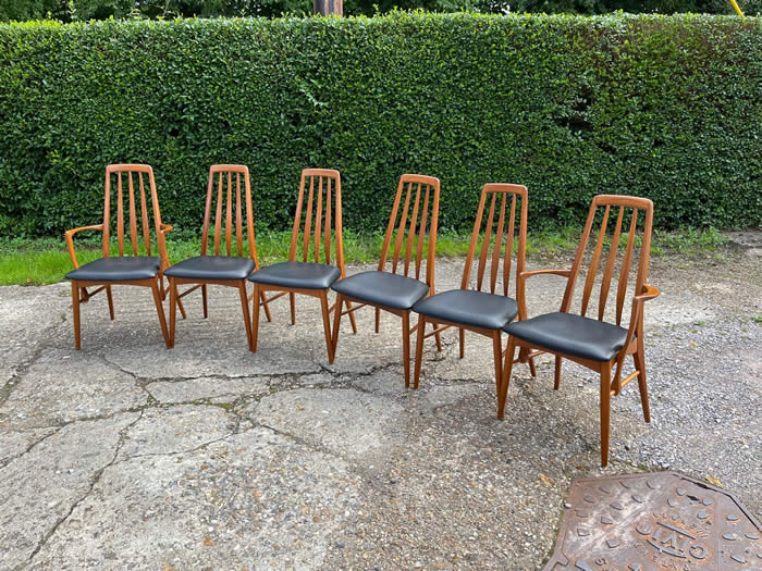 Set 6, (or 8) 1960's Koefoed Eva Dining Chair 