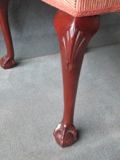 A Mahogany Claw and Ball Cabriole Leg Stool
