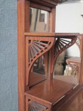 satinwood etagere whatnot display cabinet shelves